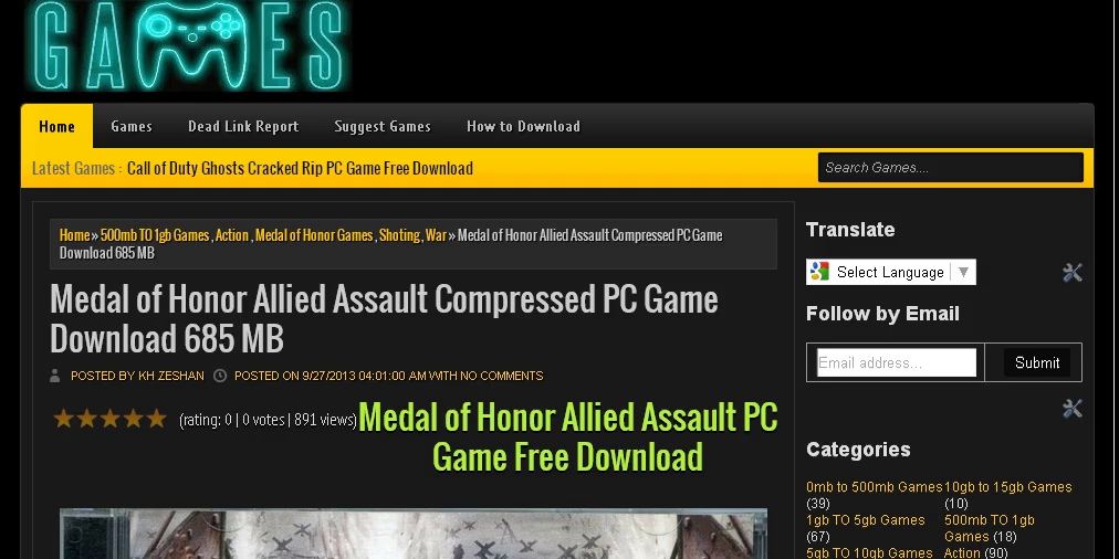 Free game medal of honor